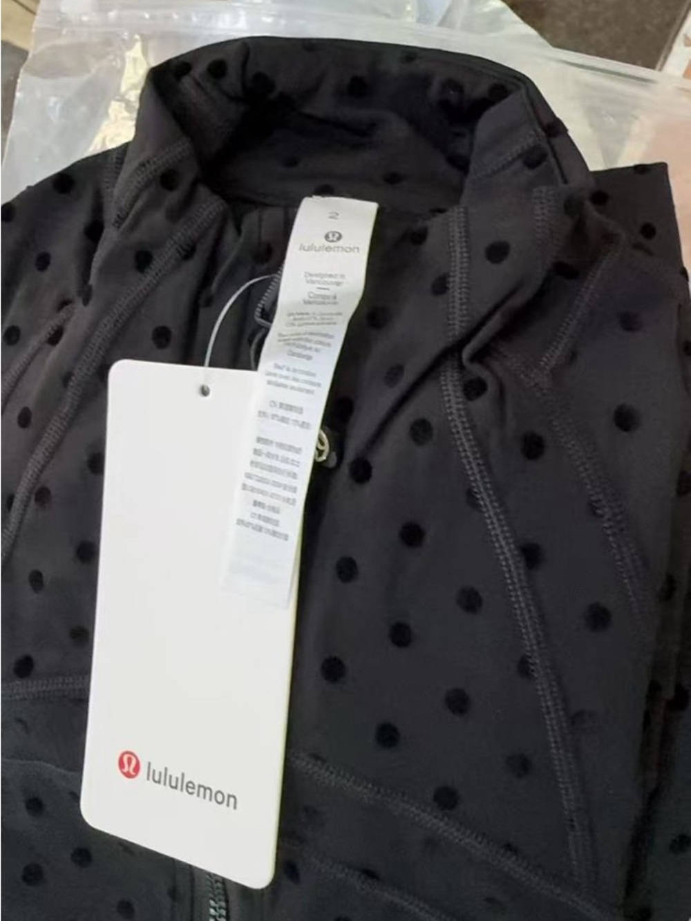 lululemon athletica Black Polka Dot Bomber Jacket